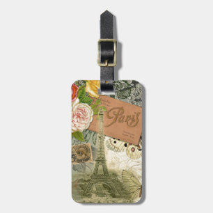 Étiquette À Bagage Paris France Antiquités Collage Eiffel Français