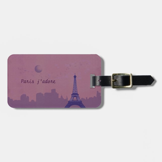 Étiquette À Bagage Paris j'adore (Devant horizontal)
