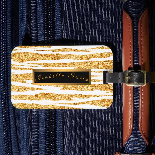 Étiquette À Bagage Parties scintillant blanche or Boho Populaire Tige (Insitu Rectoal 4)