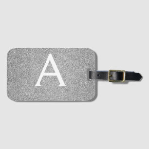 Étiquette À Bagage Parties scintillant de jumelage Silver Sparkle Nom