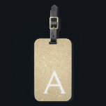 Étiquette À Bagage Parties scintillant d'étincelle d'or Nom du monogr<br><div class="desc">Parties scintillant d'étincelle d'or Nom du monogramme et numéro de bagage initial. Cette étiquette de sac est parfaite pour le retour à l'école,  le travail ou le voyage.</div>