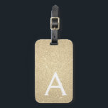 Étiquette À Bagage Parties scintillant d'étincelle d'or Nom du monogr<br><div class="desc">Parties scintillant d'étincelle d'or Nom du monogramme et numéro de bagage initial. Cette étiquette de sac est parfaite pour le retour à l'école,  le travail ou le voyage.</div>