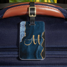 Parties scintillant en or bleu chic Agate Monogram