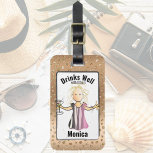 Étiquette À Bagage Parties scintillant personnalisée Sparkle Boire
