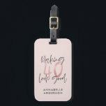 Étiquette À Bagage parties scintillant rose fille, 40e anniversaire m<br><div class="desc">parties scintillant rose fille design moderne et design 40e anniversaire. Conception monochrome de texte de script moderne. Partie d'une collection.</div>