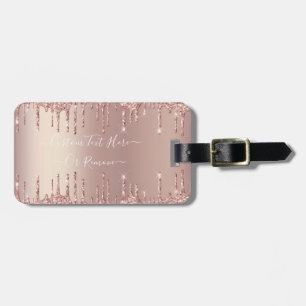 Étiquette À Bagage Parties scintillant rose Gold Blush Éclats Texte p