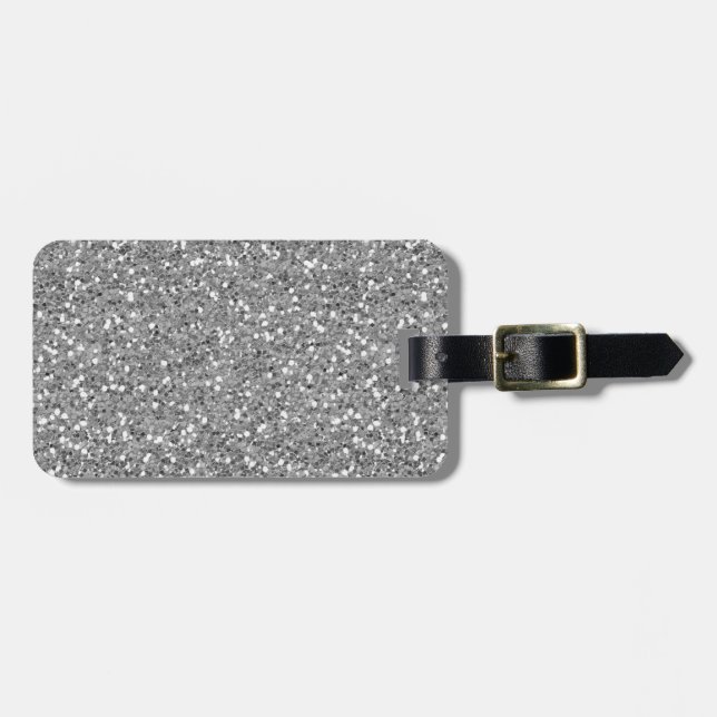 Étiquette À Bagage Parties scintillant Silver Shimmer (Devant horizontal)