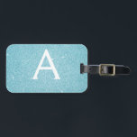 Étiquette À Bagage Parties scintillant turquoise Bleu Étincelle Nom d<br><div class="desc">Parties scintillant turquoise Aqua Ice Blue Sparkle Nom du monogramme et numéro de bagage initial. Cette étiquette de sac est parfaite pour le retour à l'école, le travail ou le voyage. Le Luggage Tag fait également une grande faveur pour les mariages, anniversaires, douches nuptiales, lunes de miel ou pour une...</div>