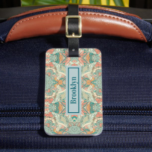 Étiquette À Bagage Pastel Abstrait Paisley Motif