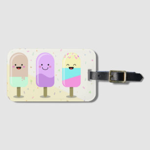 Étiquette À Bagage Pastel Chibi Ice Lollies mignonette Personnalisé