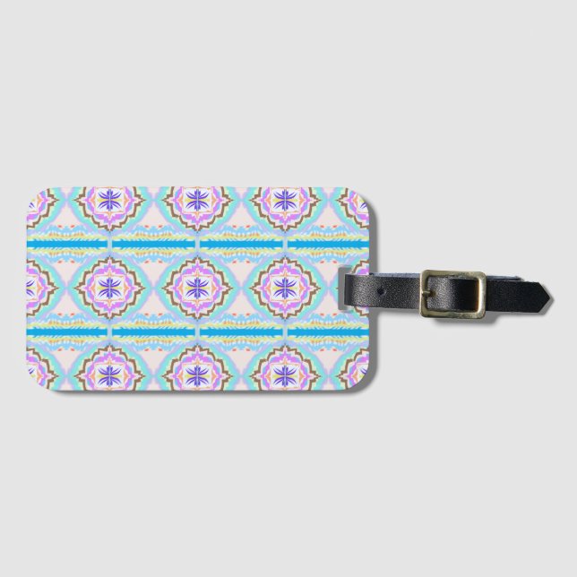 Étiquette À Bagage Pastel Dream Boho Geometric Kaleidoscope (Devant Horizontal)