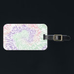 Étiquette À Bagage Pastel Spiral Shibori Floral Tie Dye Hippie Retro<br><div class="desc">Teinture motif de teinture pastel couleur arc-en-ciel. Bleu,  violet,  carré rose shibori hippie design spirale motif Bagage Tag. Motif de teinture à cravate en spirale koréenne moderne en couleur rose pastel et vert. Décor motif de style Shiburi teint.</div>