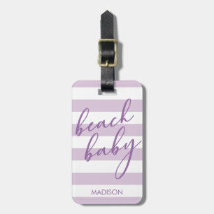 Étiquette À Bagage Pastel Stripes Beach Baby