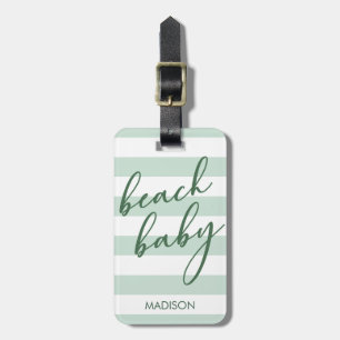 Étiquette À Bagage Pastel Stripes Beach Baby
