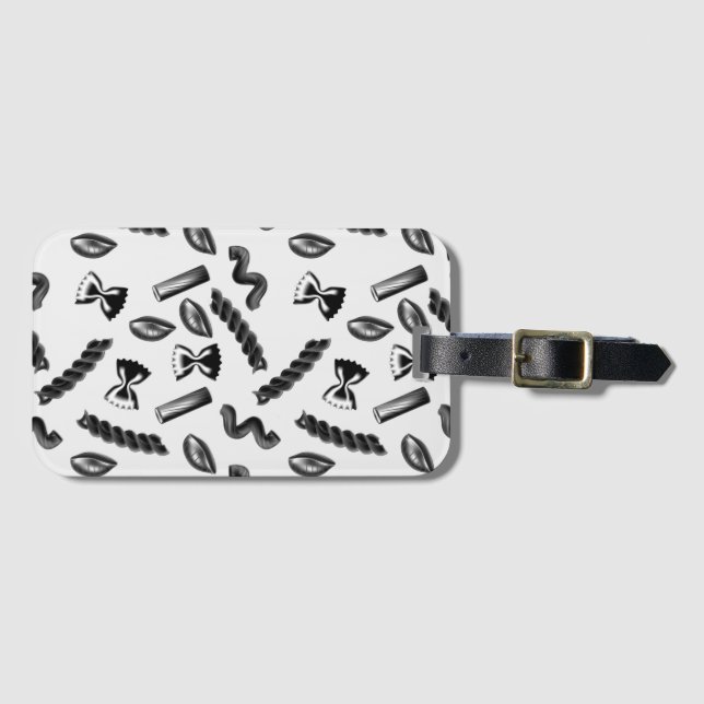 Étiquette À Bagage Pâtes Diversité Grises Alimentation Italienne Oeuv (Devant Horizontal)