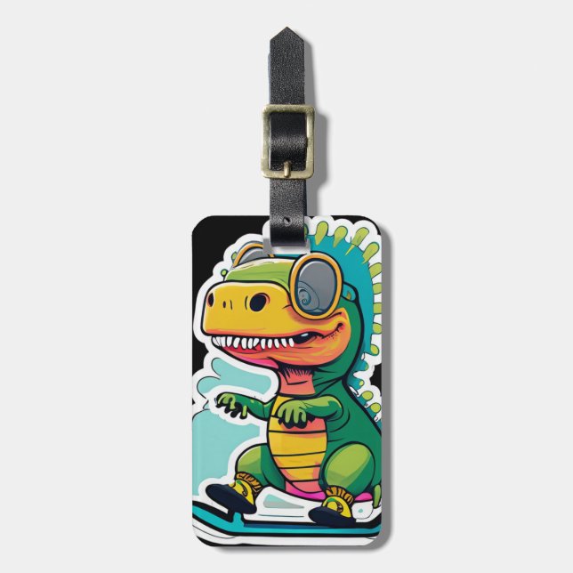 Étiquette À Bagage Patinage pour bébés Dinosaures | C'est comme ça qu (Devant Vertical)