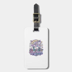 Étiquette À Bagage Patinoire Licorne Autocollant Vectoriel Premium Li