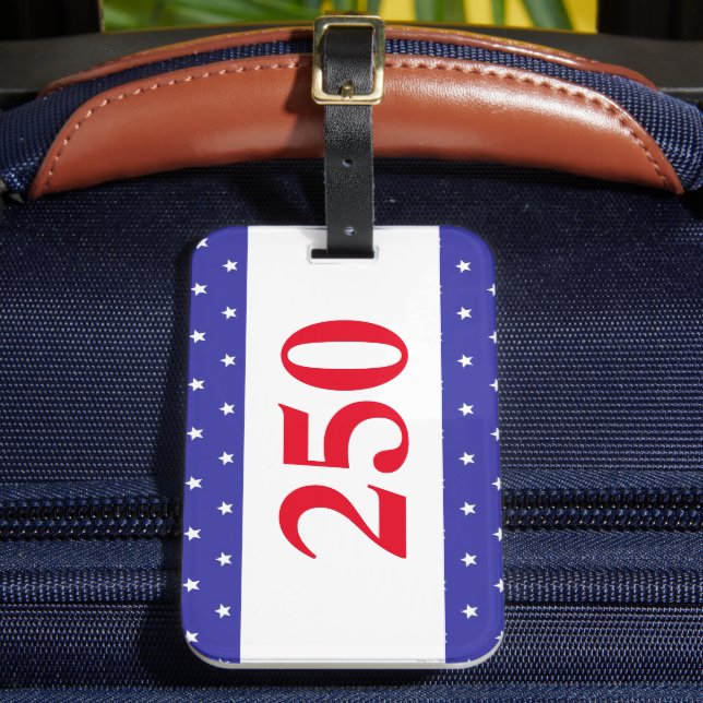 Étiquette À Bagage Patriotic Red White & Blue 250 Button (Insitu Rectoal 2)