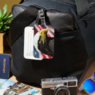 Étiquette À Bagage Patriotique/Aigle/Américain/USA