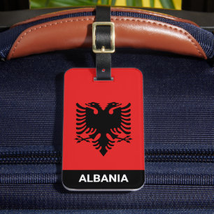 Étiquette À Bagage Patriotique Albanie Bagages Tags, Drapeau Albanais