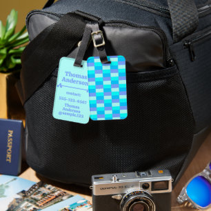 Étiquette À Bagage Patters bleus