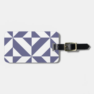 Étiquette À Bagage Patters Midnight Blue Geometric Deco Cube