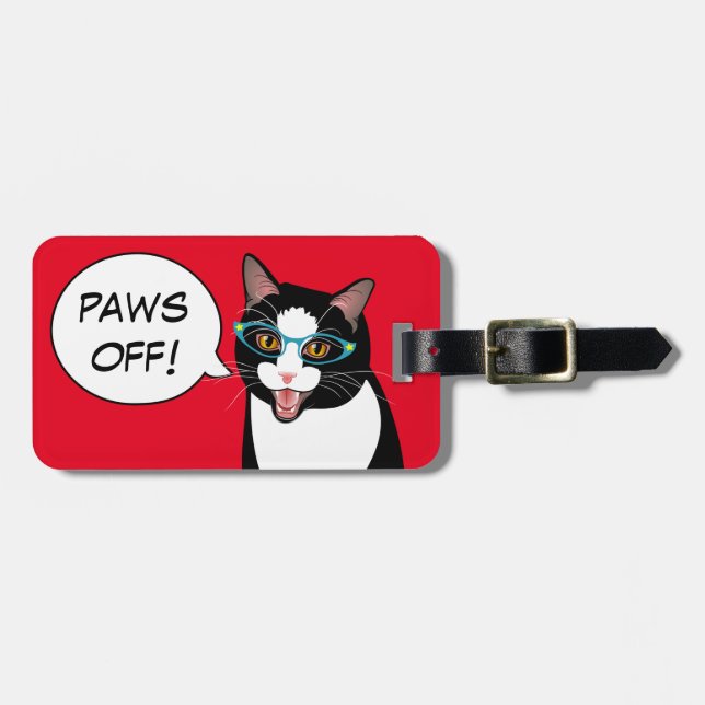 Étiquette À Bagage PATTES ! Voyage impertinent BlissAndKittens de (Devant horizontal)