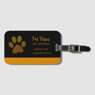 Étiquette À Bagage Paw Chien Orange sur Pet Grooming pour Animaux Noi