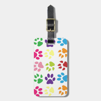 Étiquette À Bagage Paws colorés pour chiens