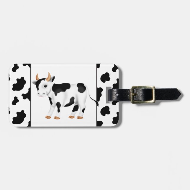 Étiquette À Bagage Pays vache ajouter des mots étiquette de bagage (Devant horizontal)