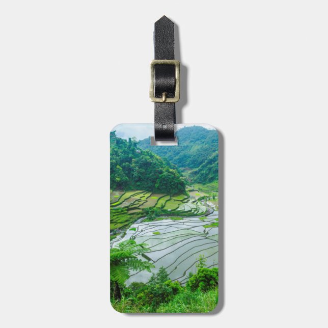 Étiquette À Bagage Paysage de rizières, Philippines (Devant Vertical)