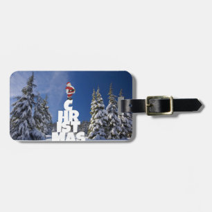 Étiquette À Bagage Paysage d'hiver de Noël