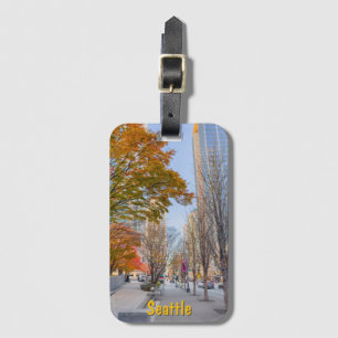 Étiquette À Bagage Paysage urbain de Seattle en automne