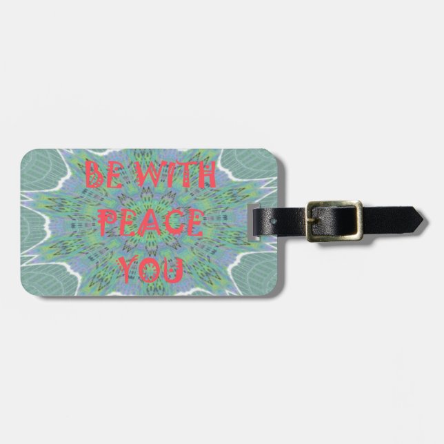 Étiquette À Bagage Peace Be With You Inspirational Graphic Art Text (Devant horizontal)