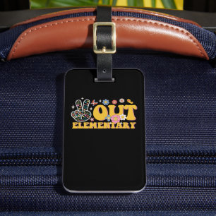 Étiquette À Bagage Peace Out Élémentaire Super Dernier Jour De L'Écol