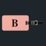 Étiquette À Bagage Peach Coral Rose Monogramme Nom Fille Personnalisé<br><div class="desc">Monogramme initial et aussi des détails personnels comme nom,  adresse,  numéro de téléphone et e-mail que vous pouvez modifier. Conçu avec un arrière - plan de couleur pêche attrayant,  vous pouvez changer la couleur si vous le souhaitez. Une idée de cadeau de voyage pour un cool.</div>