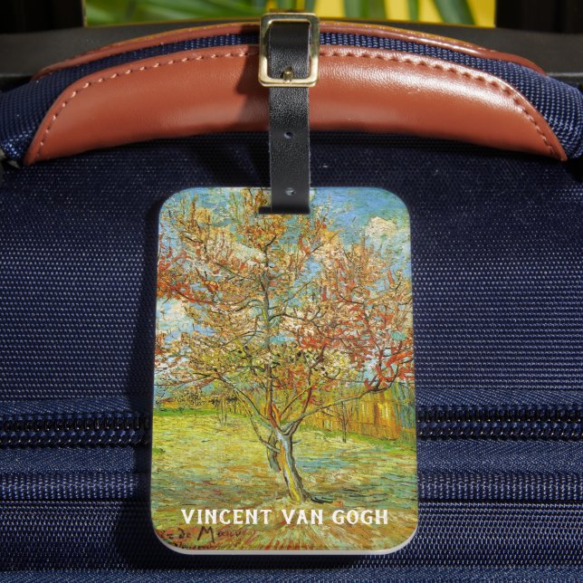 Étiquette À Bagage Peach Tree rose en fleurs par Vincent van Gogh (Insitu Rectoal 2)