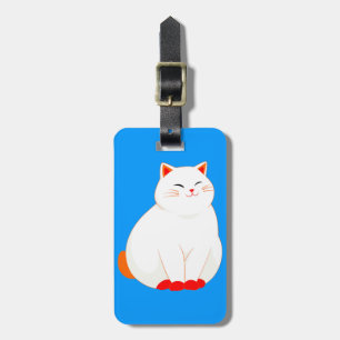 Étiquette À Bagage Peaches, le Chat Sourire