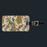 Étiquette À Bagage Peacock Motif vintage Art coloré<br><div class="desc">L'oeuvre est un motif détaillé qui présente des paons aux plumes de queue richement colorées, aux teintes bleu, vert et or. Autour des paons sont de grandes fleurs vives, dont des fleurs rouges et roses, entrecoupées de feuillage vert. Le design se répète en douceur, créant une tapisserie vibrante et décorative...</div>