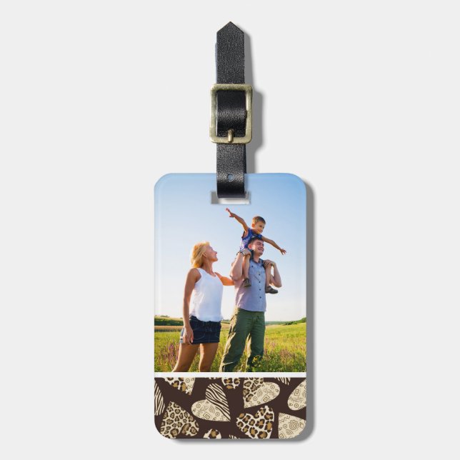 Étiquette À Bagage Peau d'animal faite sur commande de photo avec des (Devant Vertical)