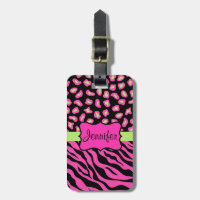 Peau rose, noire et citron vert Zèbre et Cheetah