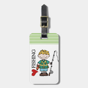 Étiquette À Bagage Pêche blonde d'amour du garçon I