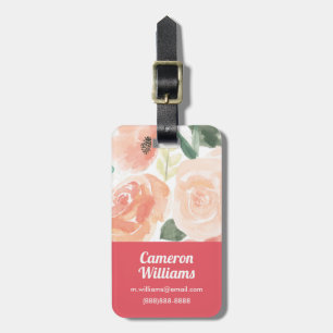Étiquette À Bagage Pêche en pastel de floraison du plaisir  