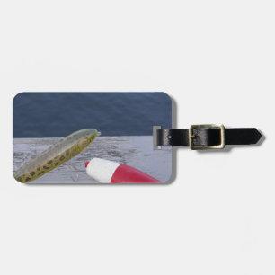 Étiquette À Bagage pêche leurres au lac rouge blanc bleu...