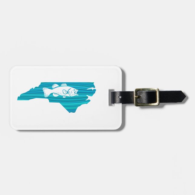 Étiquette À Bagage Pêche par vagues en Caroline du Nord (Devant horizontal)