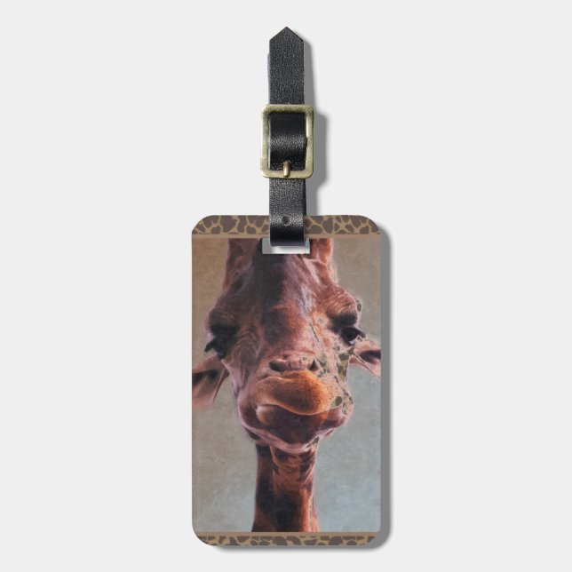 Étiquette À Bagage Peinture à l'huile de girafe (Devant Vertical)