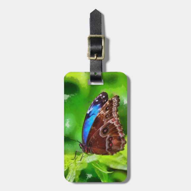 Étiquette À Bagage Peinture à papillon (Devant Vertical)