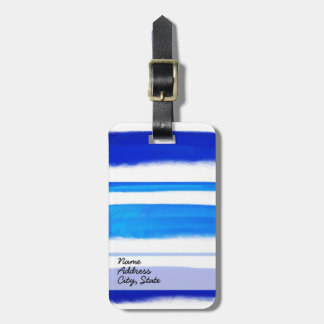 Étiquette À Bagage Peinture Abstraite | Bleu rétro 4