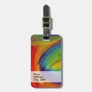 Étiquette À Bagage Peinture Abstraite Coloré rétro 6