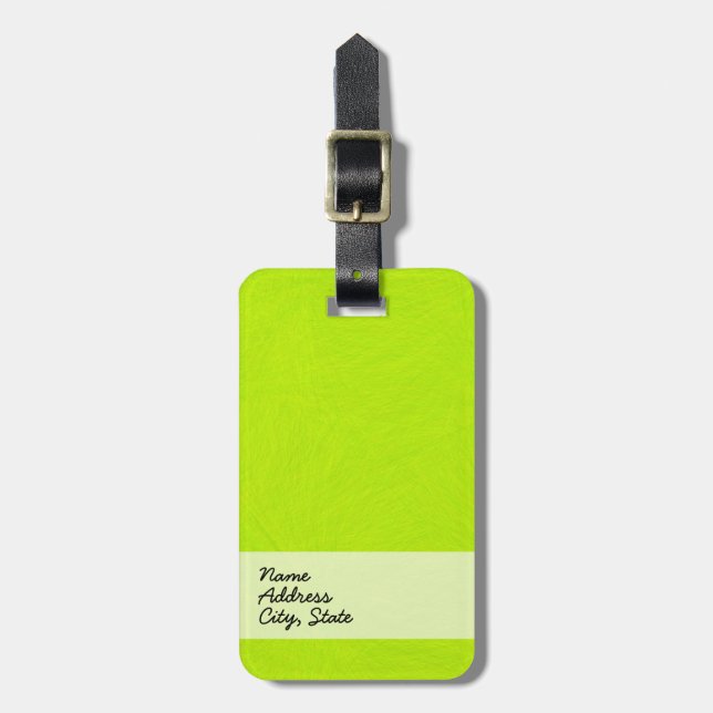Étiquette À Bagage Peinture Abstraite | Retro Green (Devant Vertical)